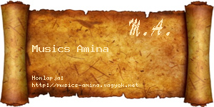 Musics Amina névjegykártya